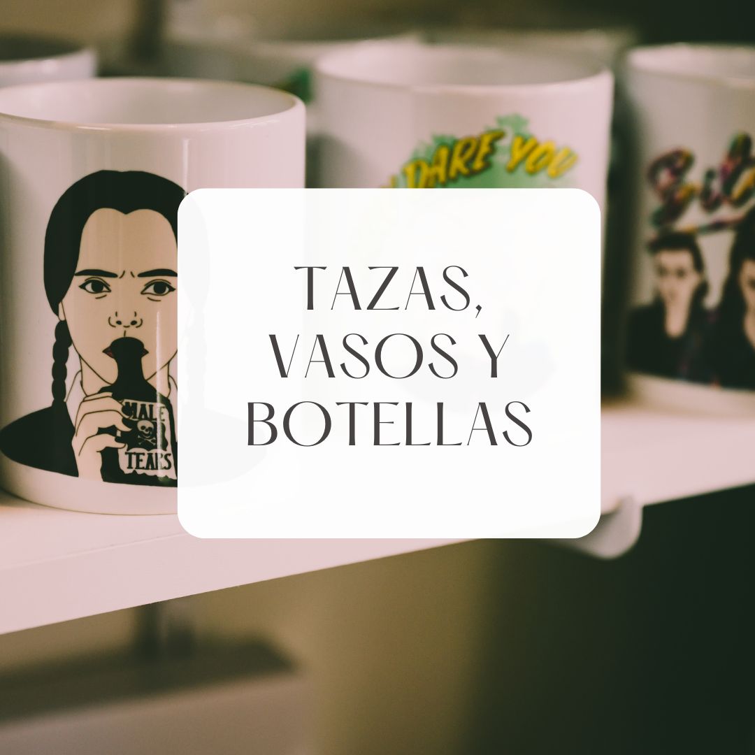 Tazas, vasos y botellas