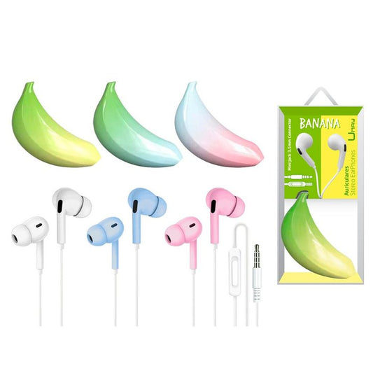 AURICULARES CABLE CON FUNDA BANANA