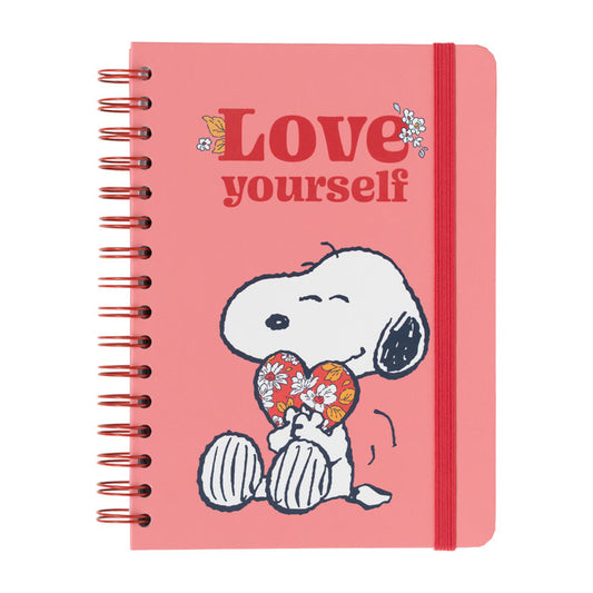 CUADERNO TAPA FORRADA A5 BULLET SNOOPY LOVE YOUSELF