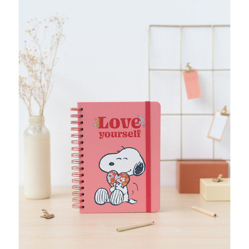 CUADERNO TAPA FORRADA A5 BULLET SNOOPY LOVE YOUSELF